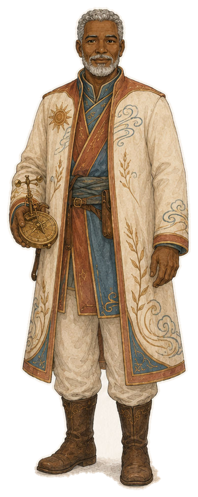 Official full-body illustration of Elder Tomás Marín